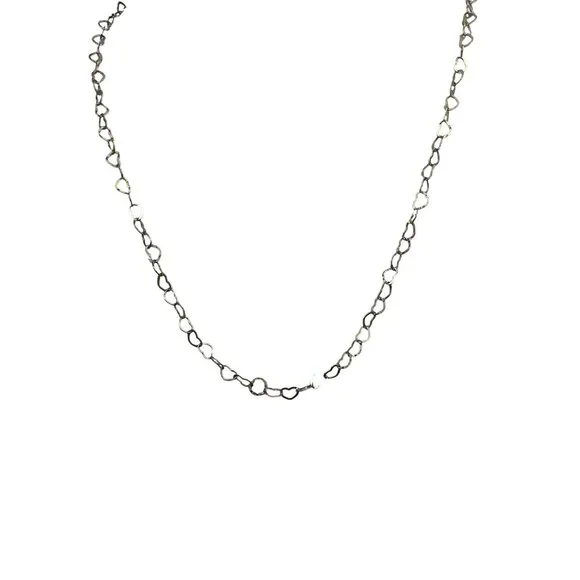 Sterling Silver 925 Dainty Heart Chain Necklace 2.9g 17" Length Made In Italy - Picture 6 of 6